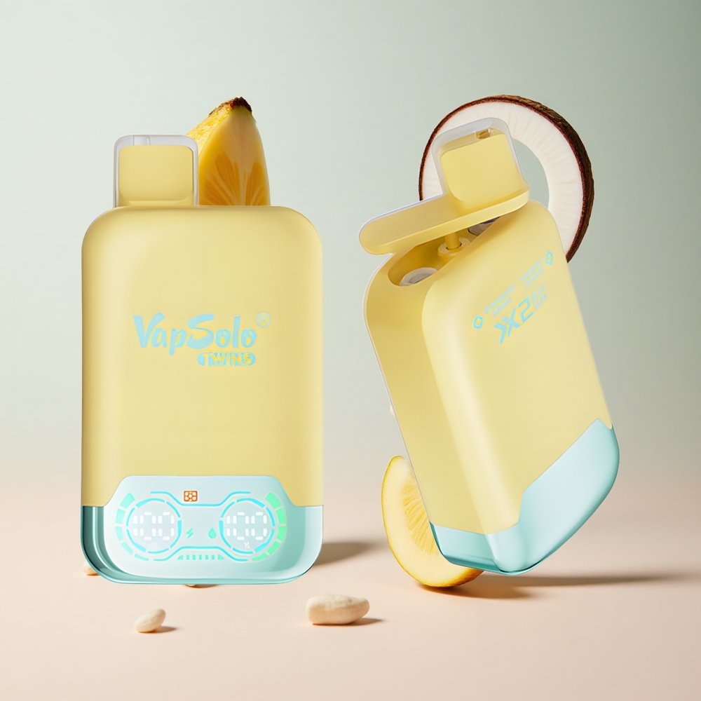 Abacaxi Coco  Morango Banana Vapsolo Twins 20000 Puffs 40 ml 2 Tanques