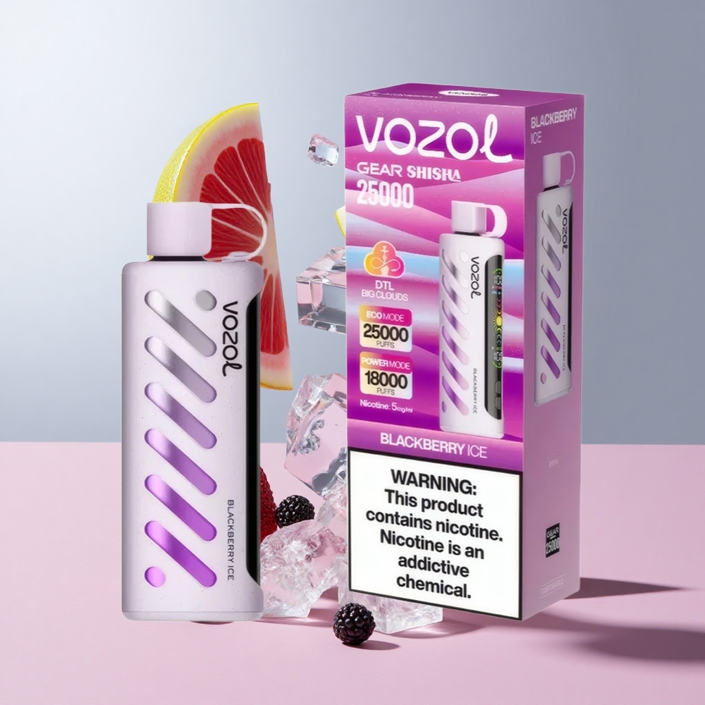 Amora Gelo VOZOL Gear Shisha 25000 Puffs com 30 Sabores Deliciosos e Bateria de 1000mAh