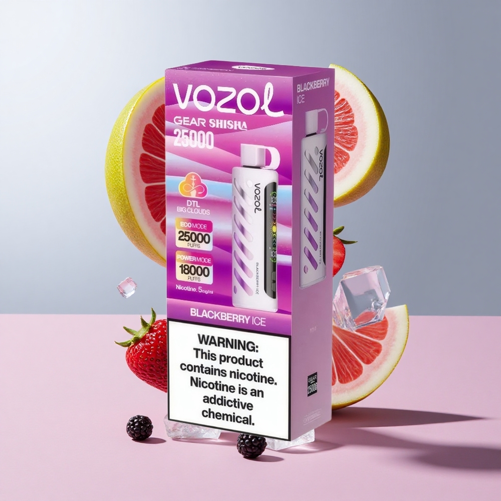 Amora Gelo VOZOL Gear Shisha 25000 Puffs com 30 Sabores Deliciosos e Bateria de 1000mAh