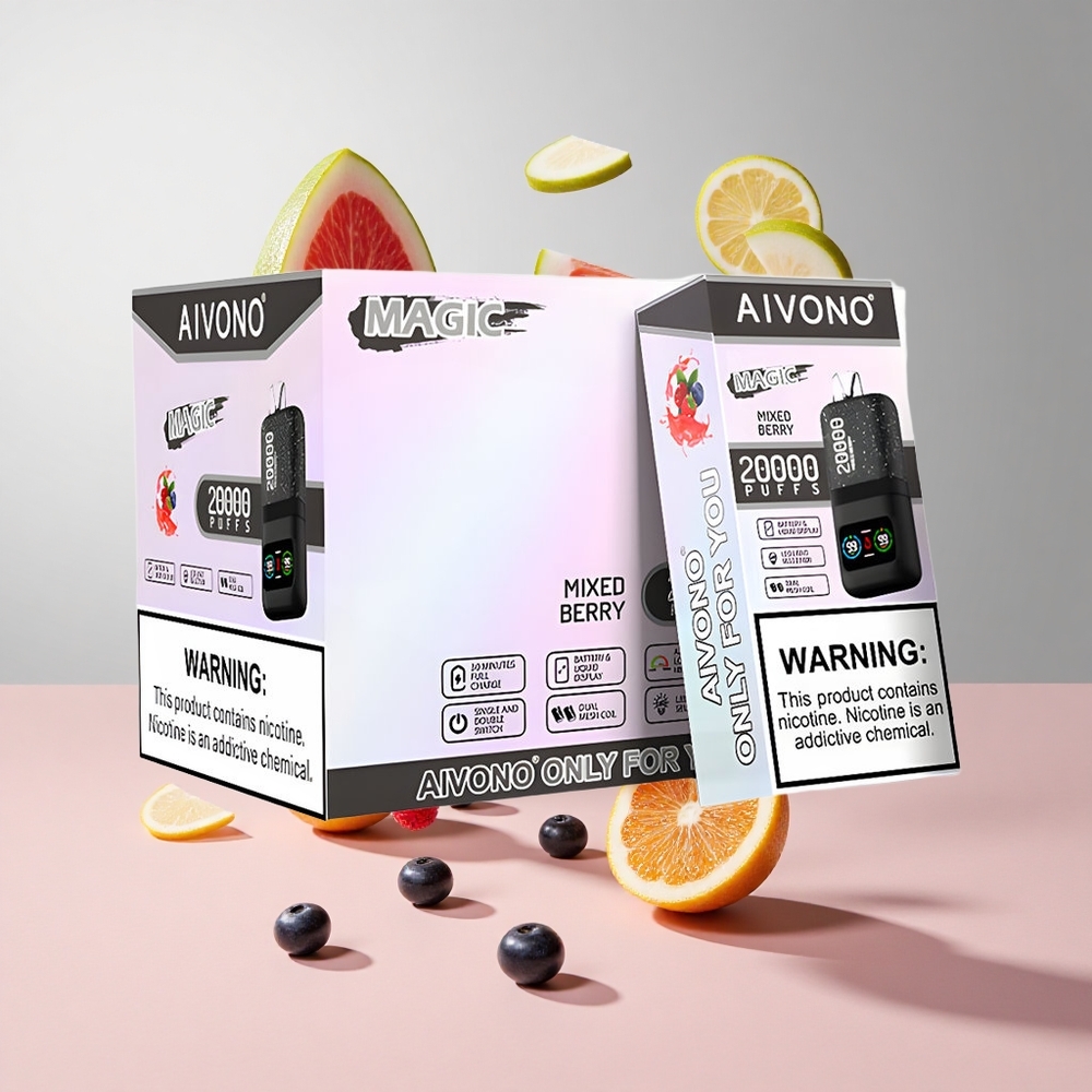 Bagas Misturadas Aivono AIM MAGIC 20000 Puffs Tipo-C Recarregável Dual Mesh Coils