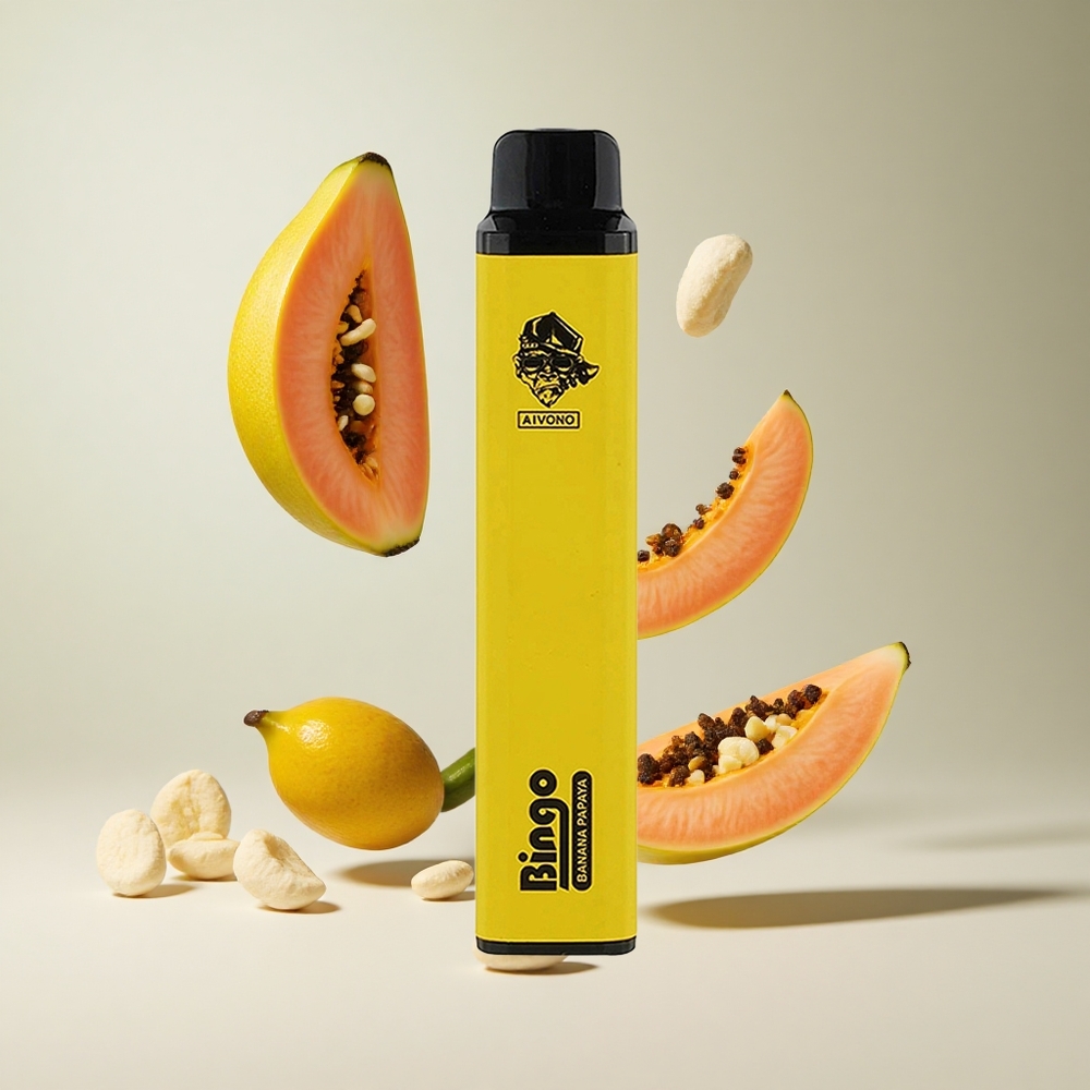 Banana Mamão Aivono Aim Bingo 4000 Puffs com 10 mL e 1000mAh