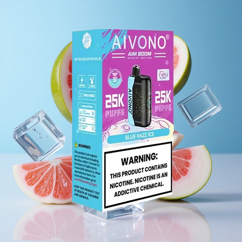 Blue Razz Gelado Aivono AIM BOOM 25000 Puffs 28ml Capacidade de E-Líquido 650mAh Bateria