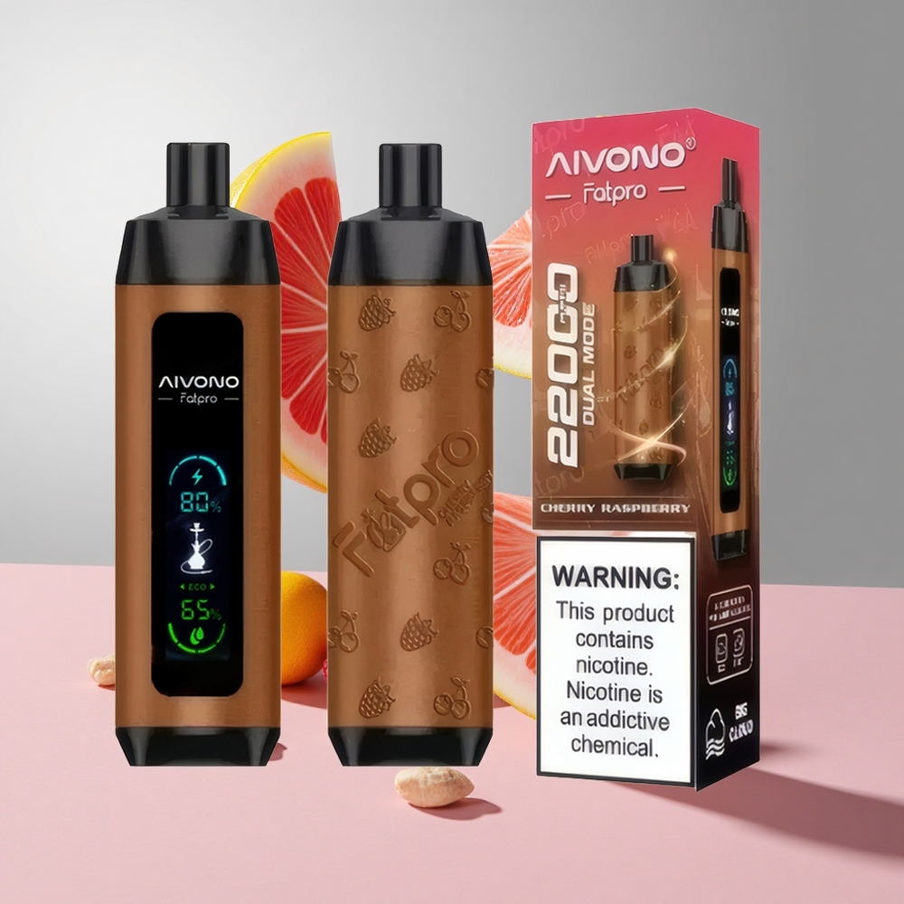 Cereja Framboesa Aivono Aim Fatpro 22000 Puffs 28ml Recarregável 600mAh