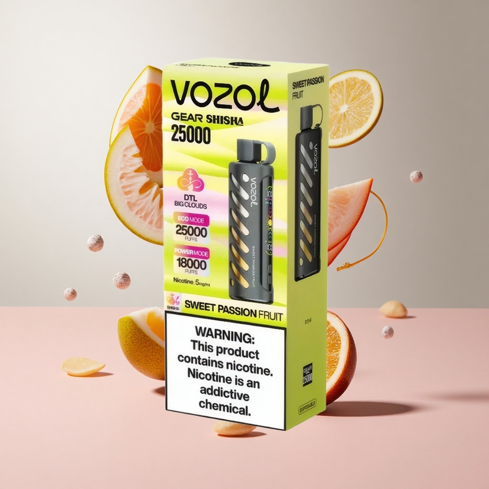 Doce Maracujá VOZOL Gear Shisha 25000 Puffs Bateria 1000mAh Nicotina 5mg/ml