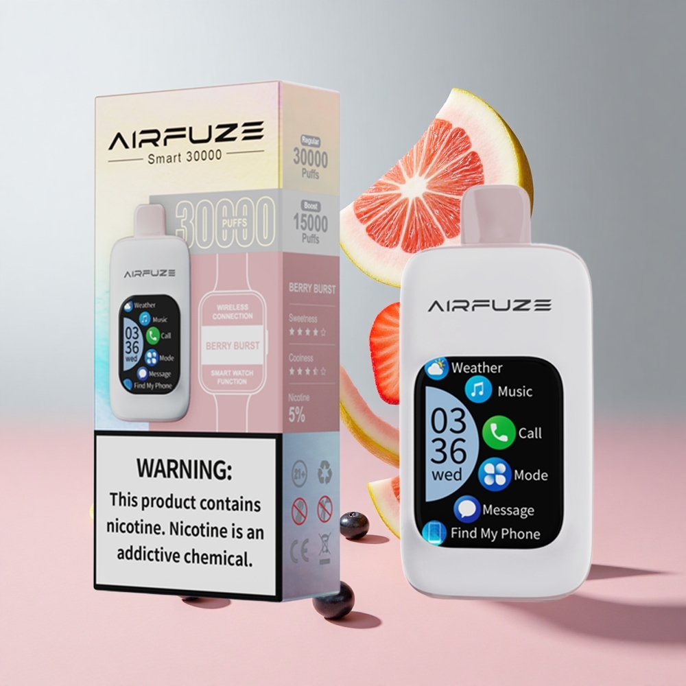 Explosão de Frutas Vermelhas AirFuze Smart 30000 Puffs Recarregável Tipo-C 900mAh