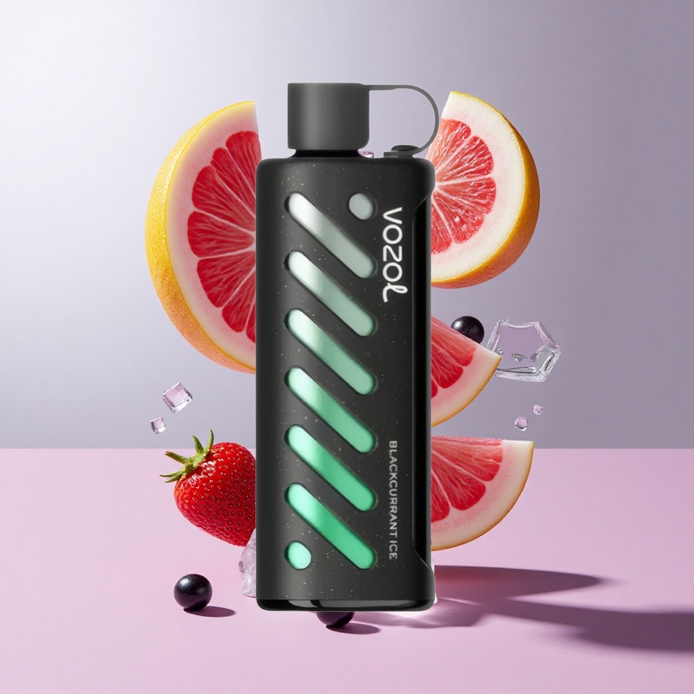 Groselha Negra Gelo VOZOL Gear Shisha 25000 Puffs Capacidade da Bateria 1000mAh Sabores 30 Sabores Deliciosos