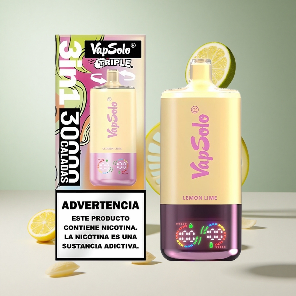 Limão Lima VapSolo Triple 30000 Puffs 40ml 20/50mg/ml Nicotina