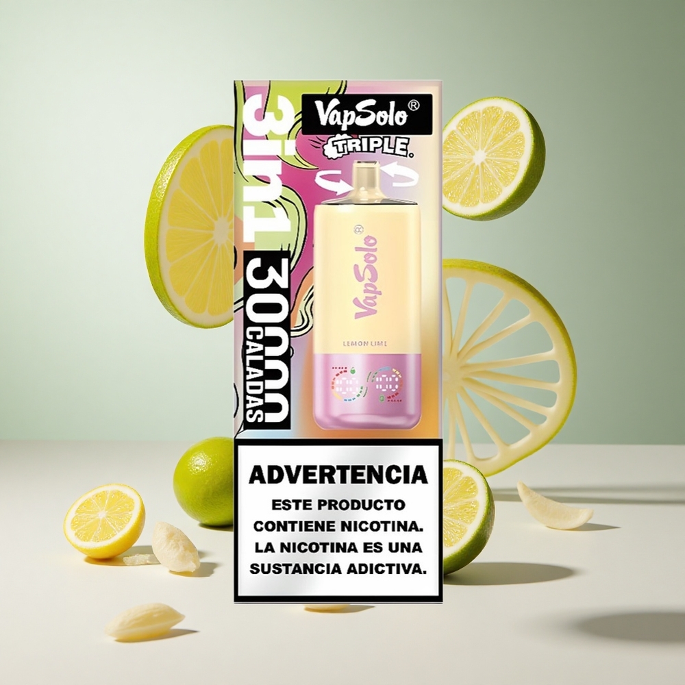 Limão Lima VapSolo Triple 30000 Puffs 40ml 20/50mg/ml Nicotina