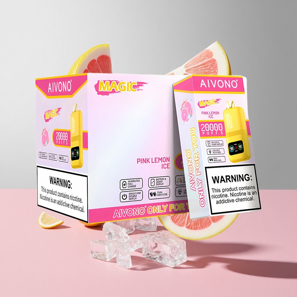 Limão rosa gelado Aivono AIM MAGIC 20000 Puffs 26ml líquido recarregável Tipo-C