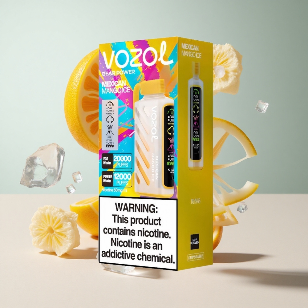 Manga Mexicana Gelada VOZOL Gear Power 20000 Puffs Display Tela Inteira Capacidade 20mL