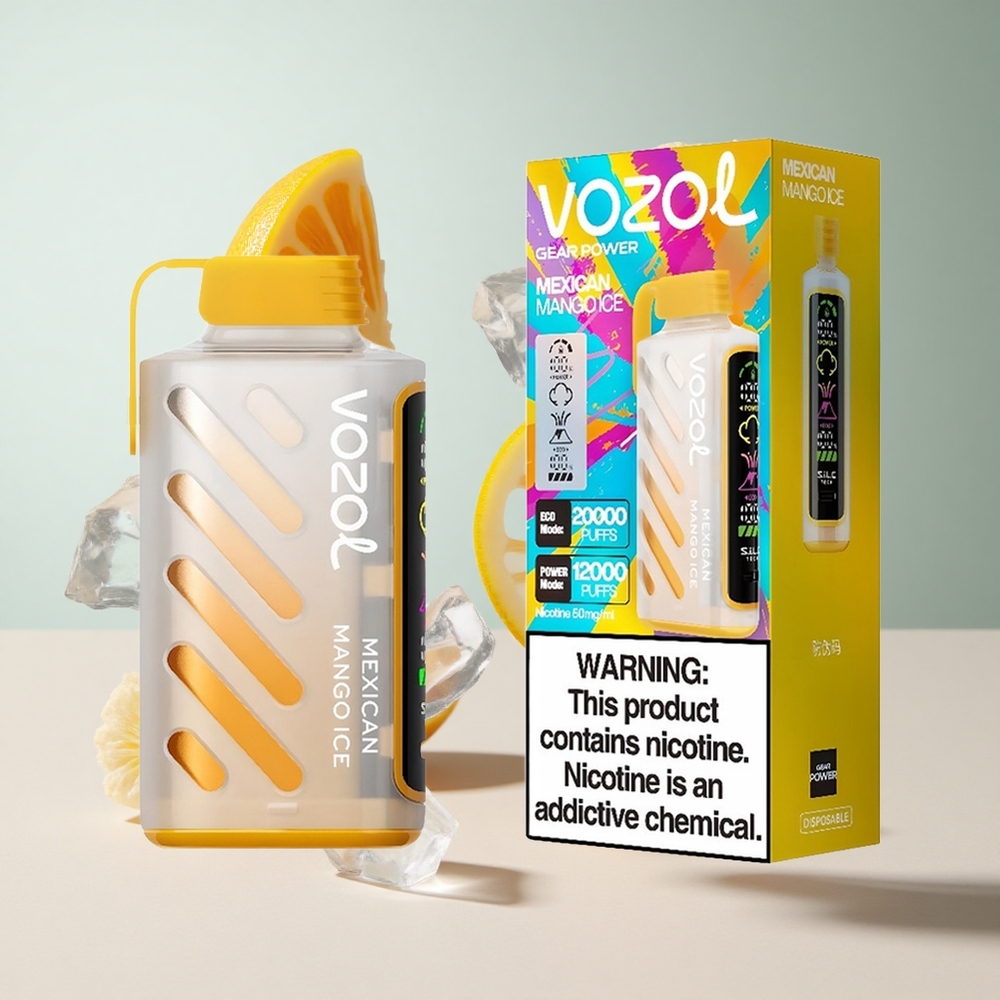 Manga Mexicana Gelada VOZOL Gear Power 20000 Puffs Display Tela Inteira Capacidade 20mL