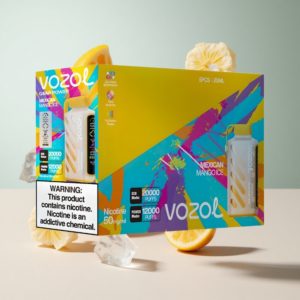 Manga Mexicana Gelada VOZOL Gear Power 20000 Puffs Display Tela Inteira Capacidade 20mL