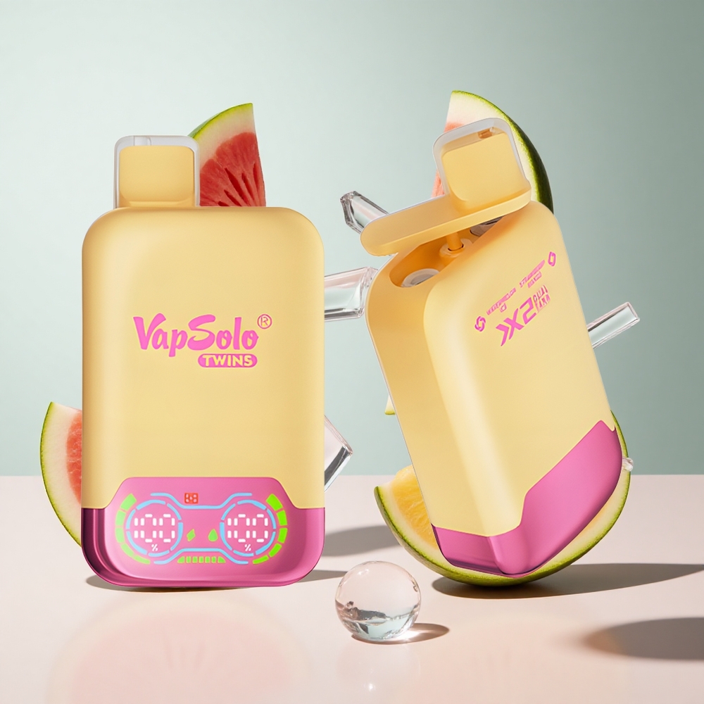 Melancia Gelo  Morango Manga Vapsolo Twins 20000 Puffs 40ml 2 Tanques