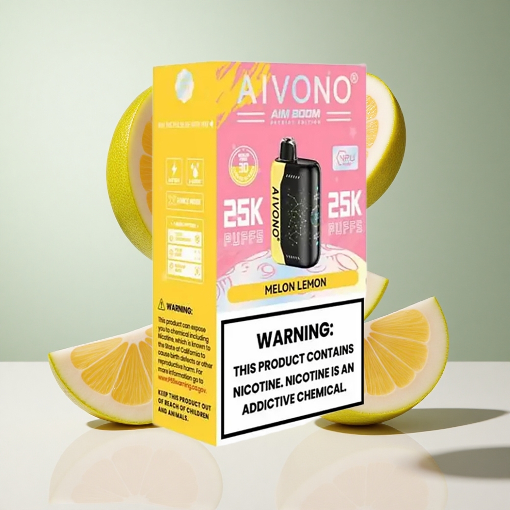 Melão Limão Aivono AIM BOOM 25000 Puffs 28ml Capacidade de Líquido Tipo-C Carregamento
