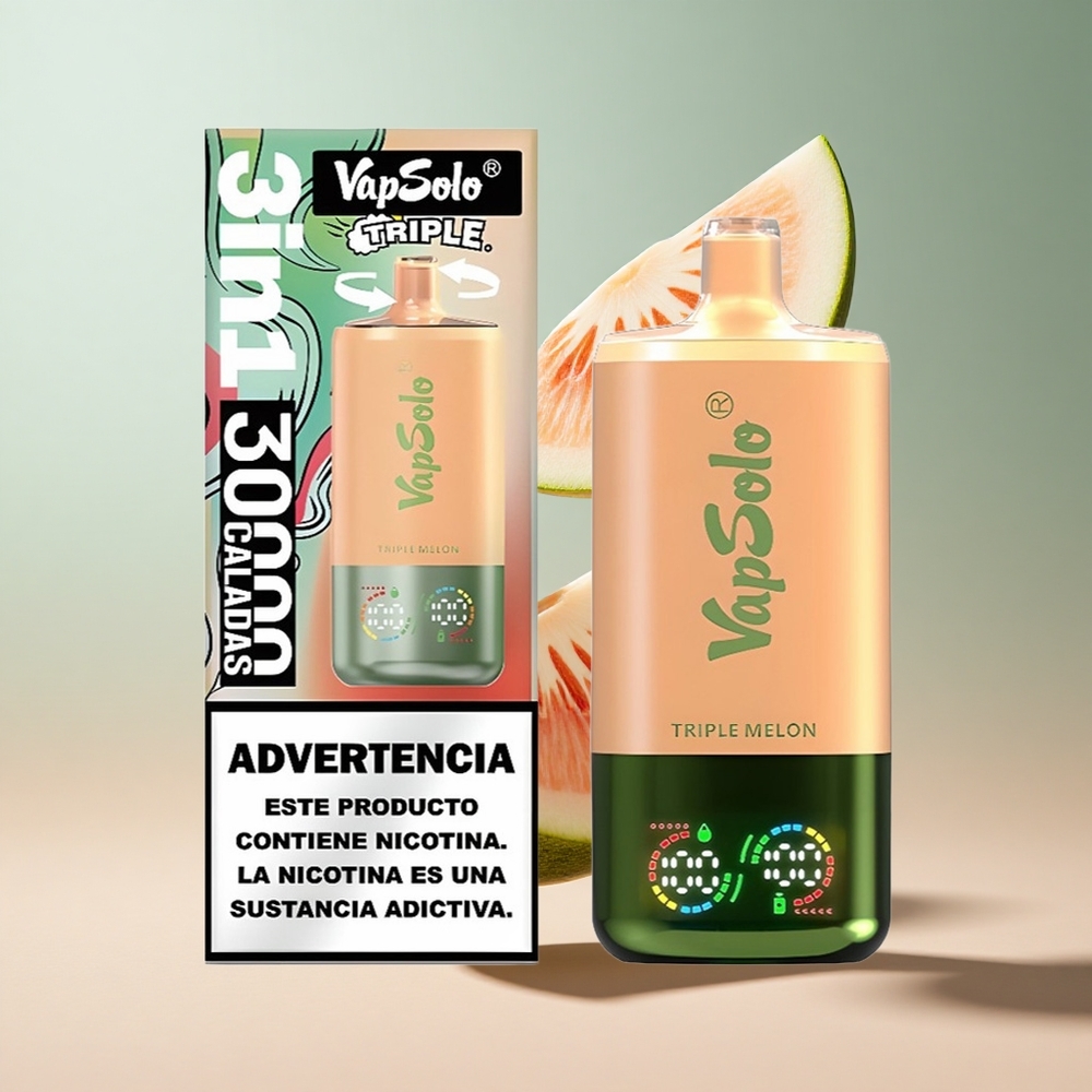 Melão Triplo VapSolo Triple 30000 Puffs 40ml 20/50mg/ml Nicotina