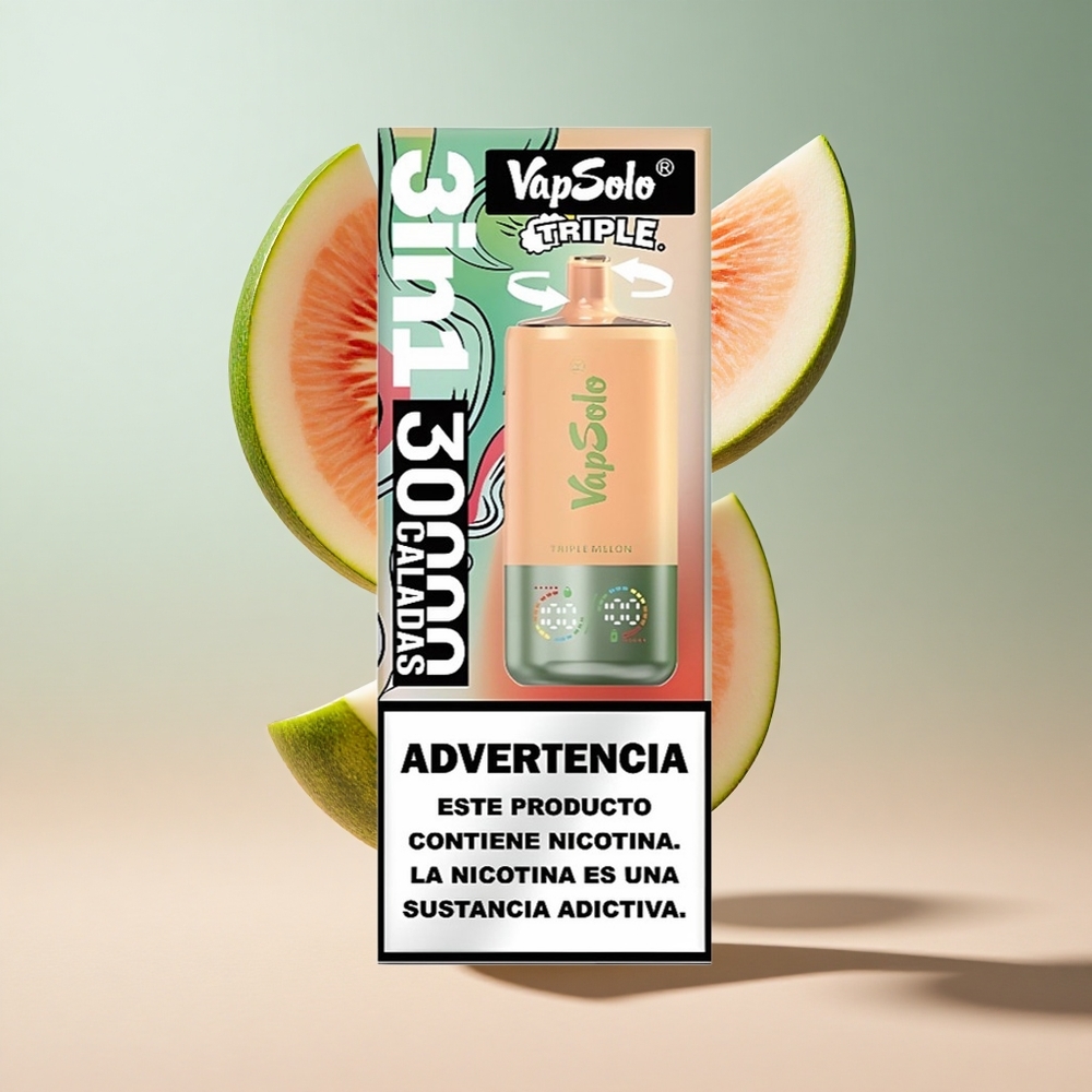 Melão Triplo VapSolo Triple 30000 Puffs 40ml 20/50mg/ml Nicotina