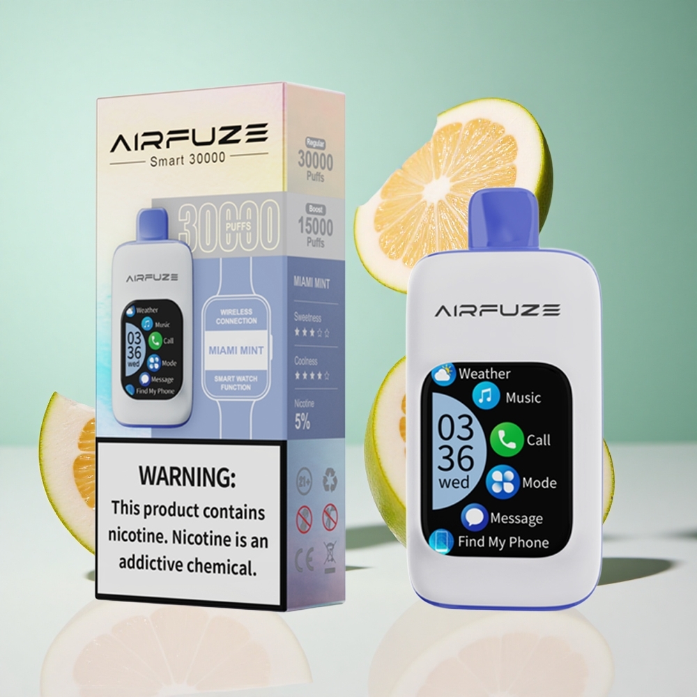 Menta Miami AirFuze Smart 30000 Puffs Display 201\TFT Porta Tipo-C