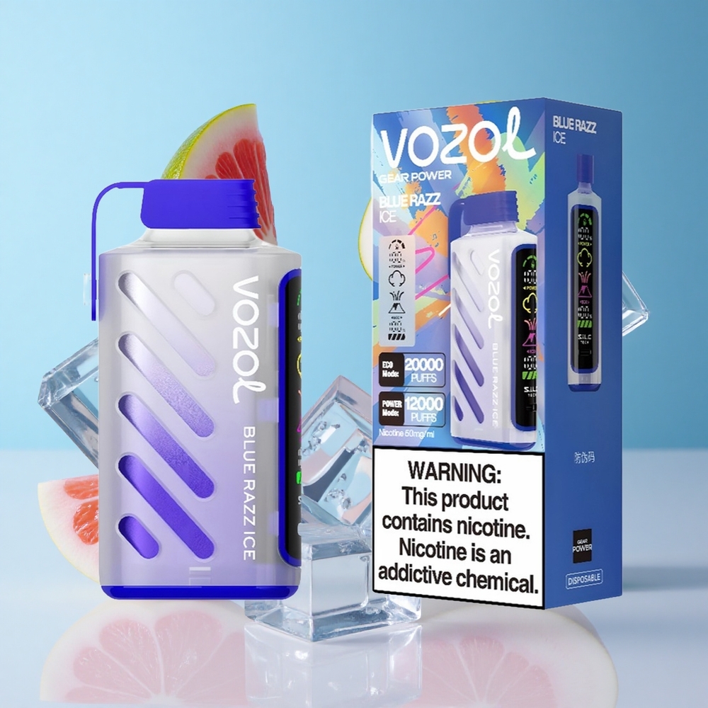 Mirtilo Azul Gelado VOZOL Gear Power 20000 Puffs Tela Inteira 20mL
