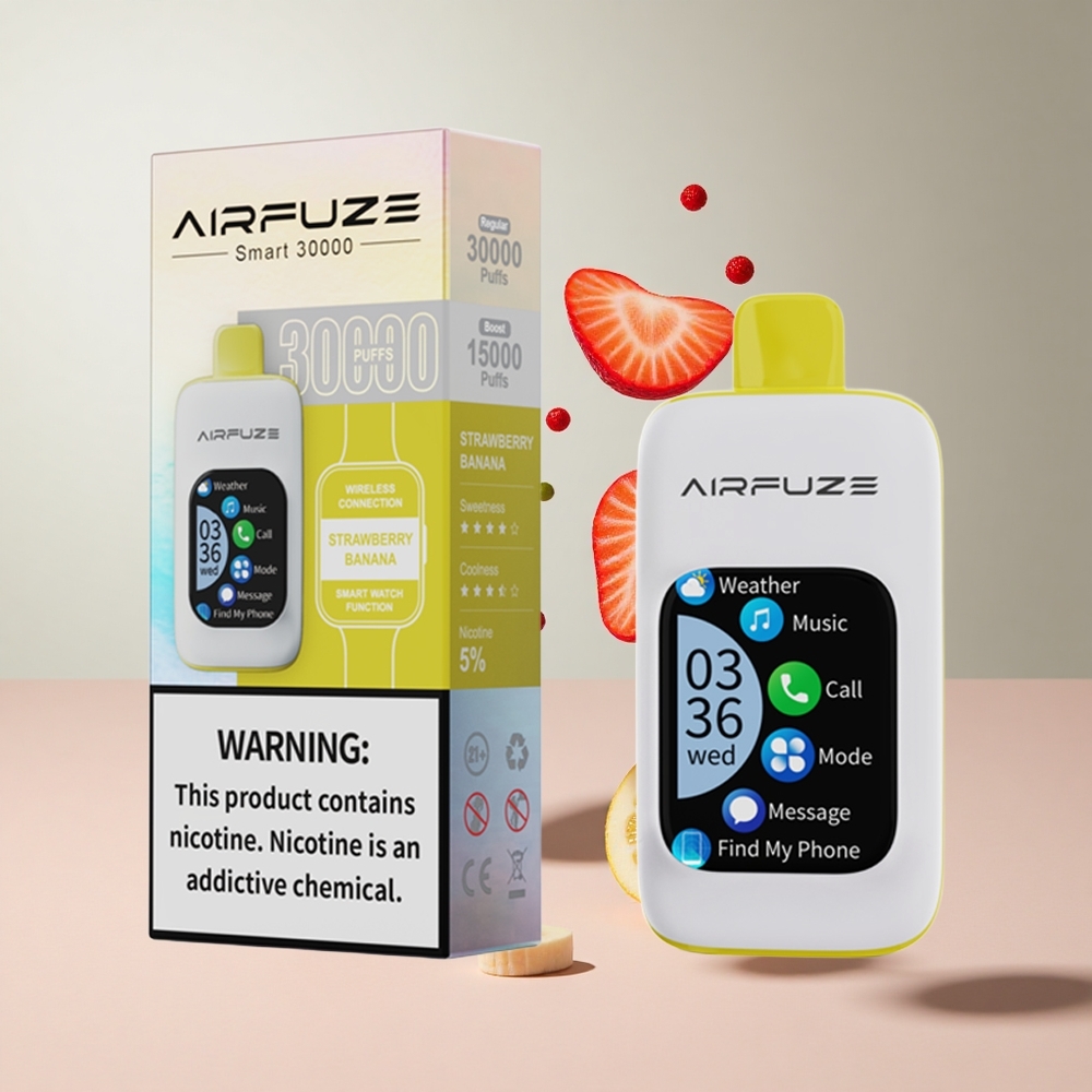 Morango Banana AirFuze Smart 30000 Puffs Recarregável Tipo-C 900mAh