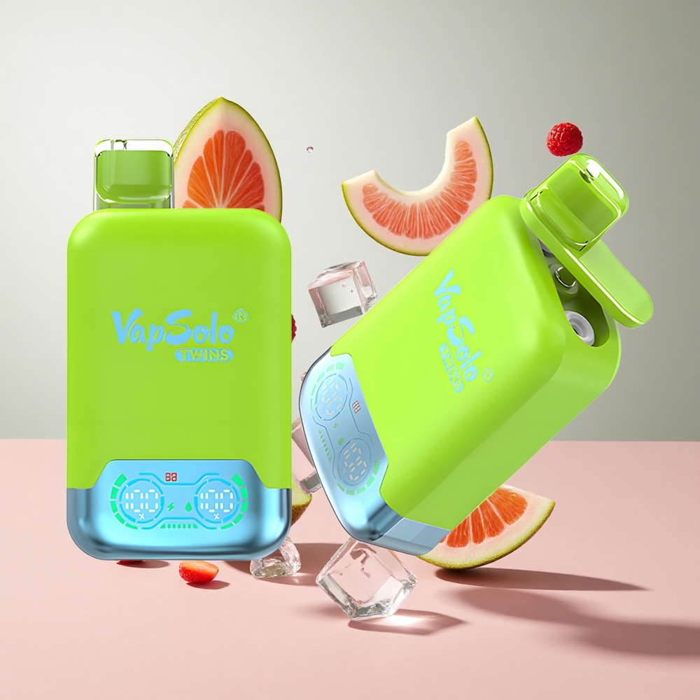 Morango Kiwi  Morango Framboesa Cereja Gelo Vapsolo Twins 20000 Puffs 40 ml 2 Tanques
