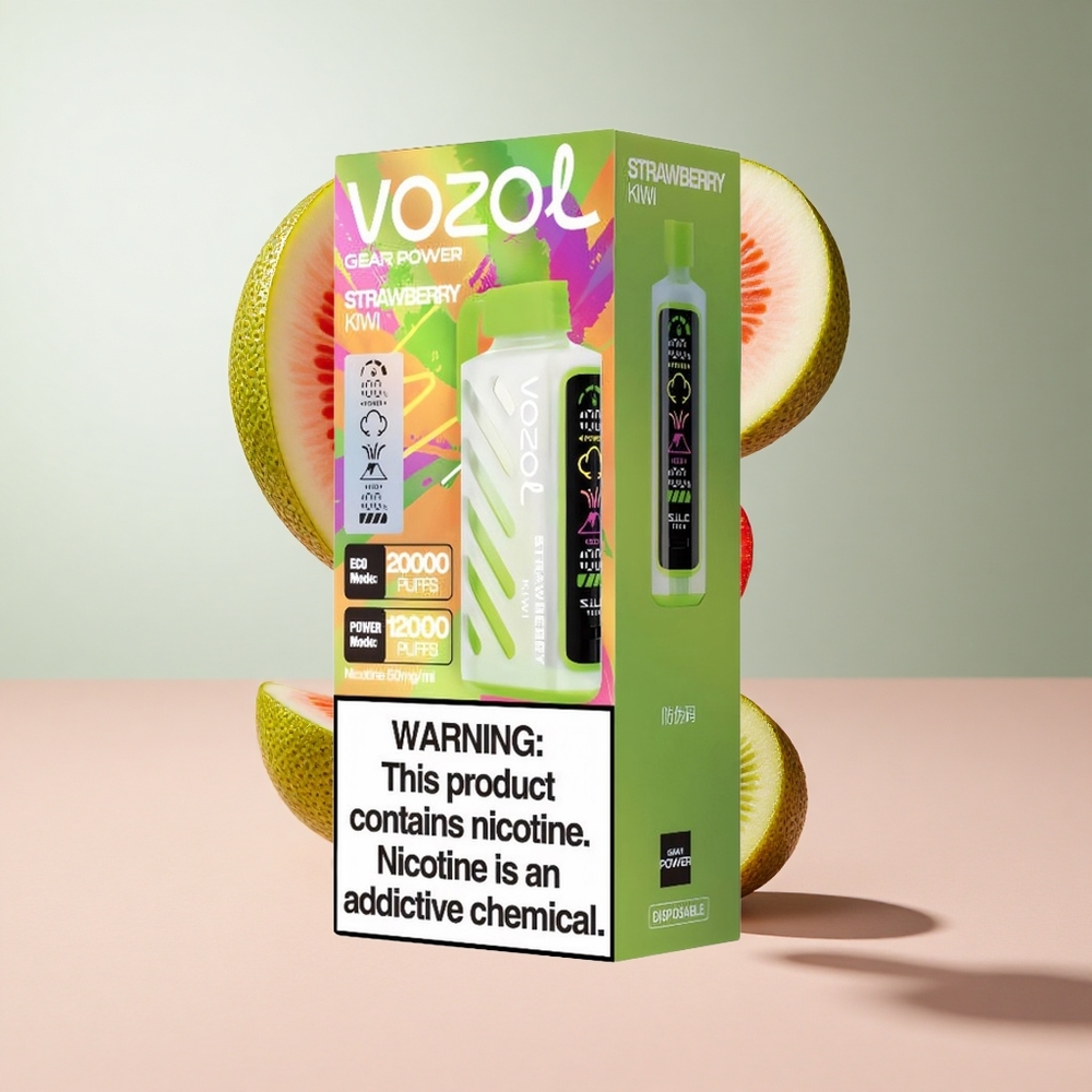 Morango Kiwi VOZOL Gear Power 20000 Puffs Screen Completo Resistência Dual Mesh