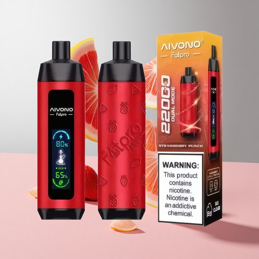 Morango Punch Aivono Aim Fatpro 22000 Puffs 28ml E-líquido 600mah Recarregável