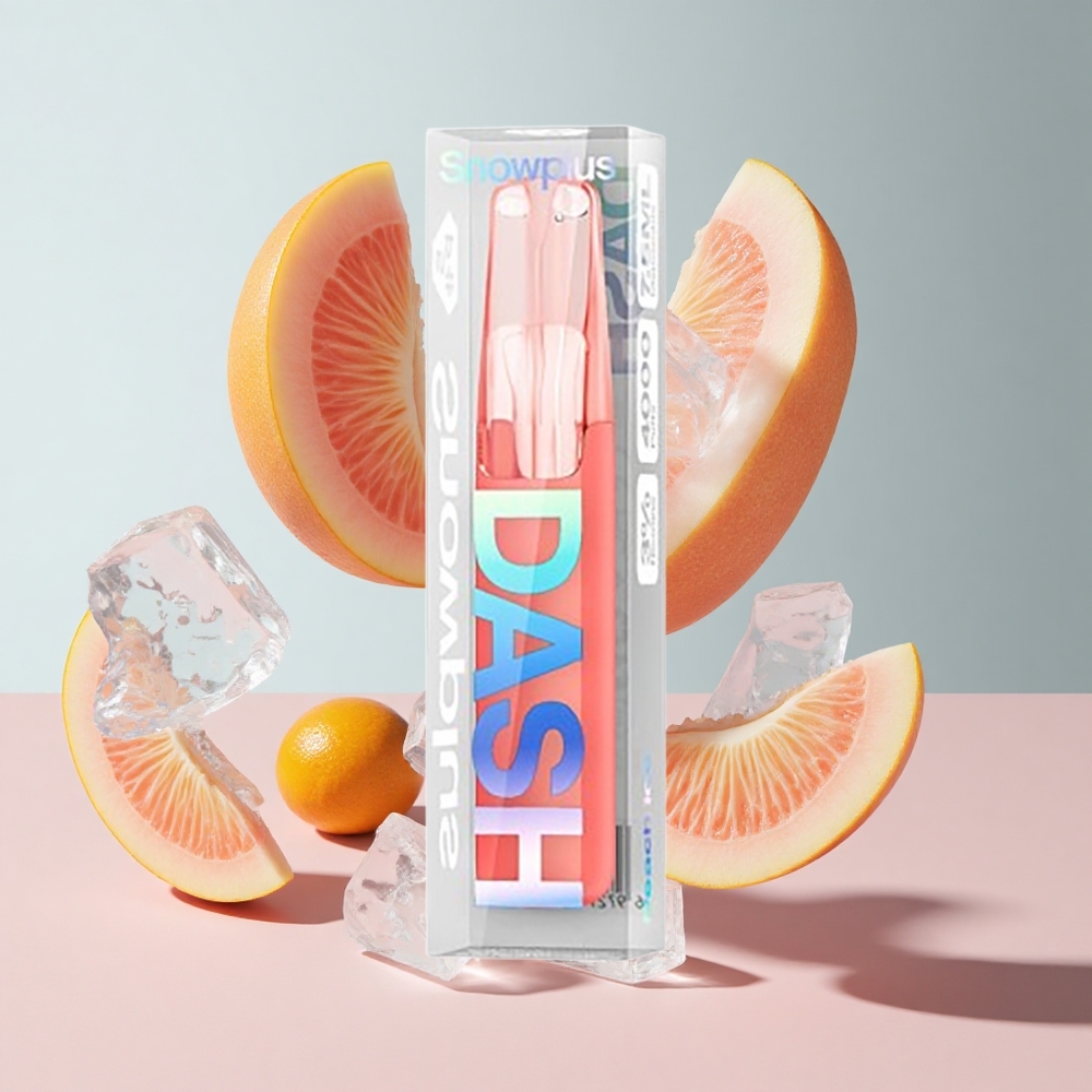 Pêssego Gelo Snowplus Dash 4000 Puffs Dispositivo Descartável 75 ml 35 Nicotina