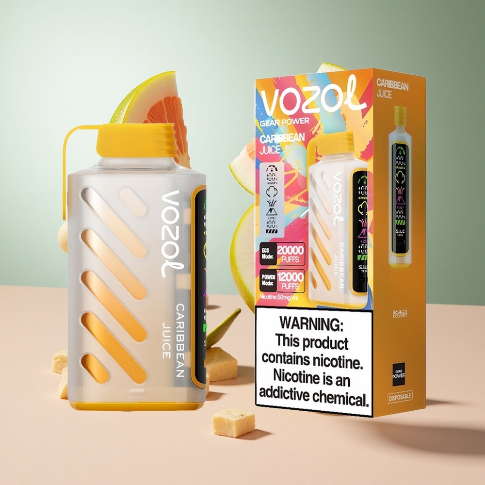 Suco Caribenho VOZOL Gear Power 20000 Puffs Display de Tela Inteira Capacidade de Líquido Pré-preenchido 20mL