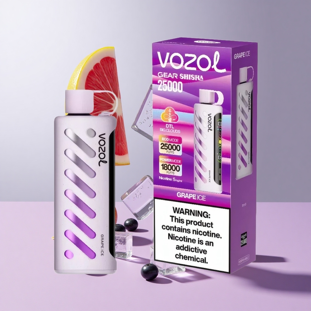 Uva Gelo VOZOL Gear Shisha 25000 Puffs Bateria 1000mAh 5mg/ml Nicotina