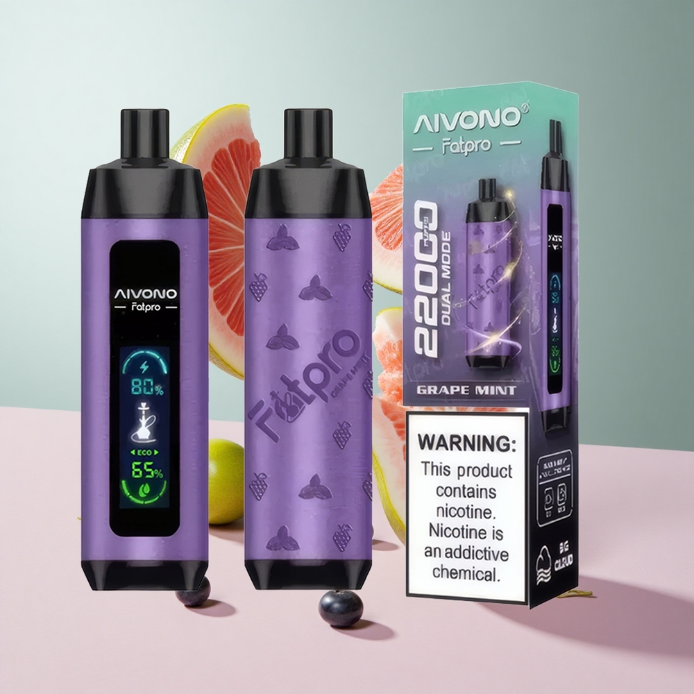 Uva Menta Aivono Aim Fatpro 22000 Puffs 28ml Recarregável 600mah