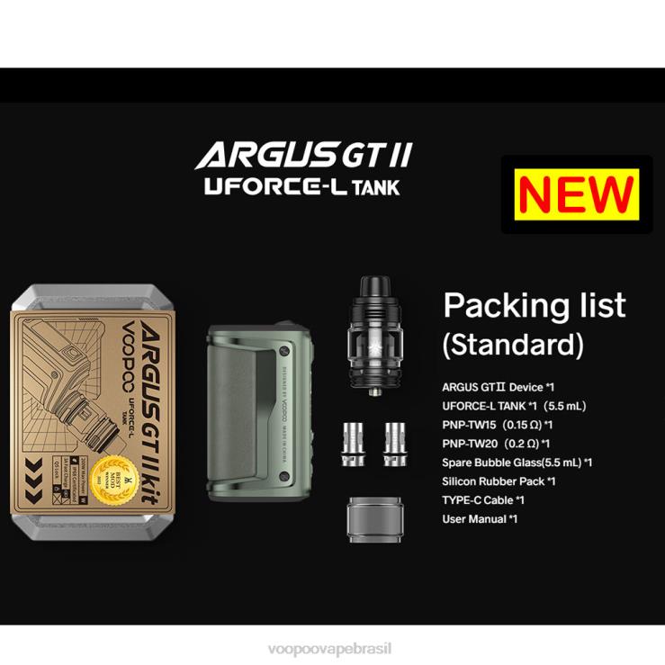 VOOPOO Vape Brasil - VOOPOO ARGUS GT II jogo de tanque grafite TPN0V1