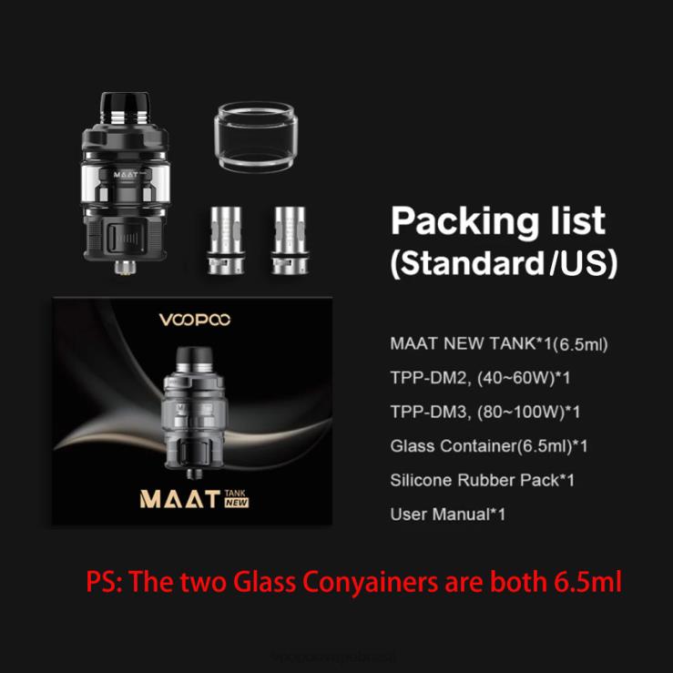 VOOPOO Vape Brasil - VOOPOO MAAT tanque novo preto TPN0V511