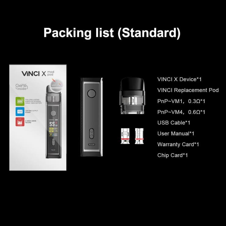VOOPOO Vape Coil Brasil - VOOPOO VINCI X kit mod pod fibra de carbono TPN0V346
