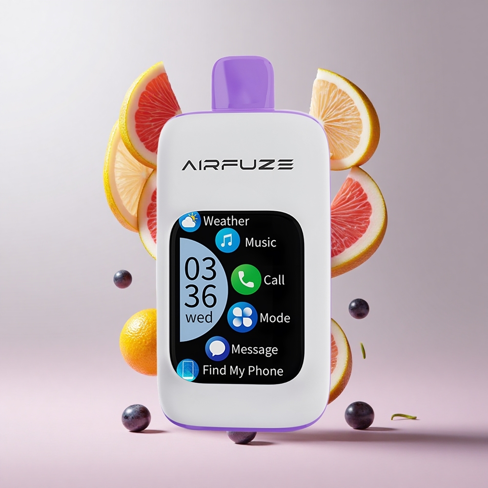 Explosão de Uva AirFuze Smart 30000 Puffs Vape Descartável Tela TFT 201 Bateria 900mAh