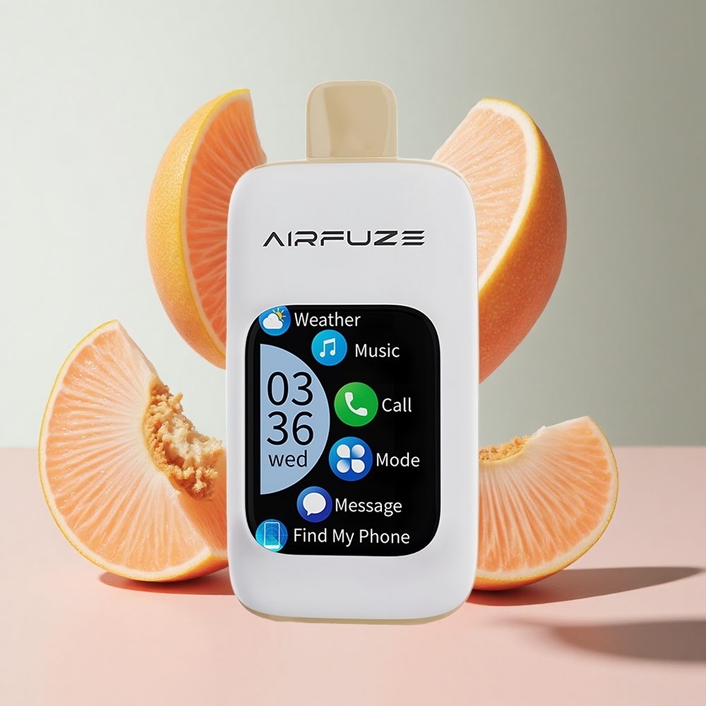 Pêssego Suculento AirFuze Smart 30000 Puffs Vape Descartável 5 Nicotina 900mAh