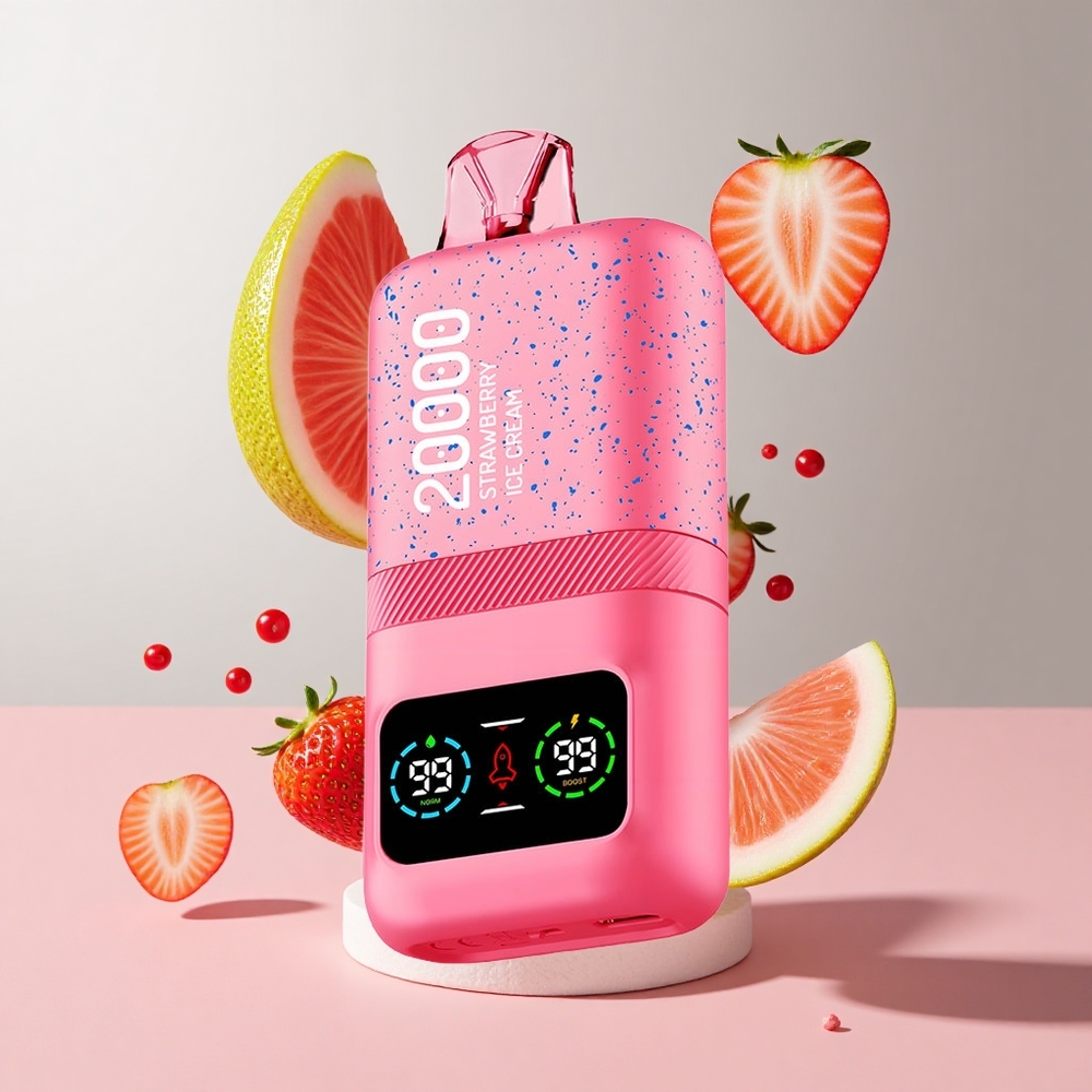 Morango Sorvete Aivono AIM MAGIC 20000 Puffs Tipo-C Recarregável 26ml E-líquido