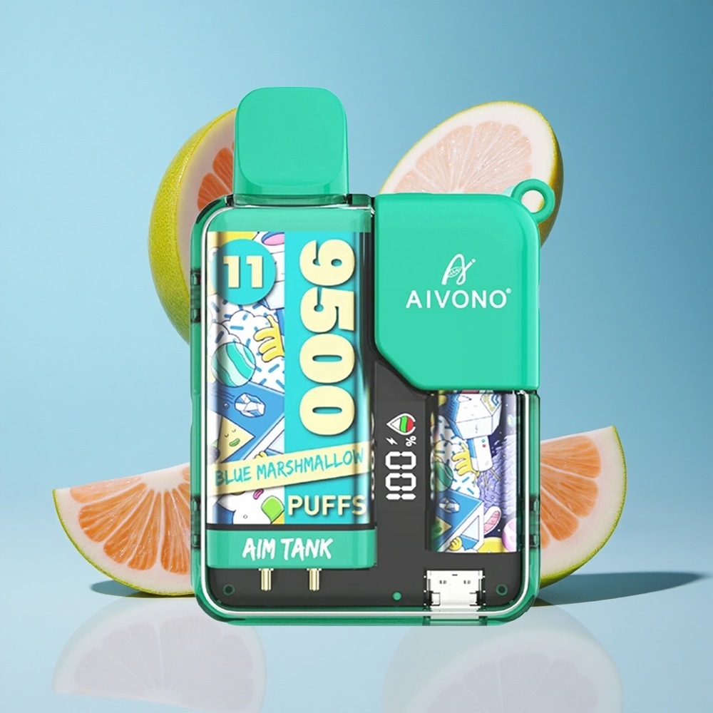 Marshmallow Azul Aivono Aim-Tank 9500 Puffs 18ml Capacidade de E-líquido 650mAh Bateria