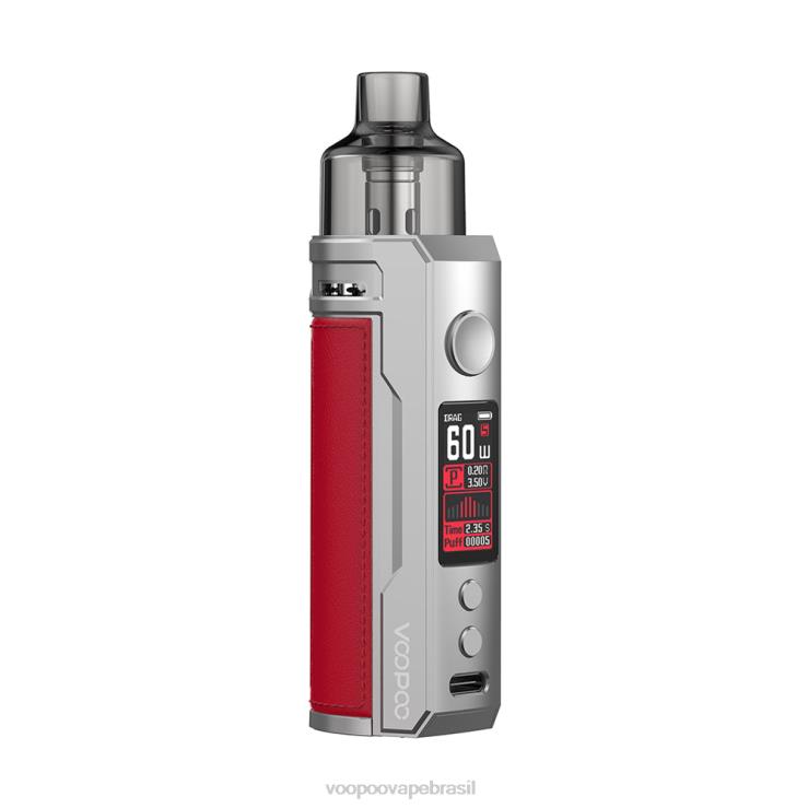 VOOPOO Vape Brasília - VOOPOO DRAG S kit mod pod vermelho prateado TPN0V202