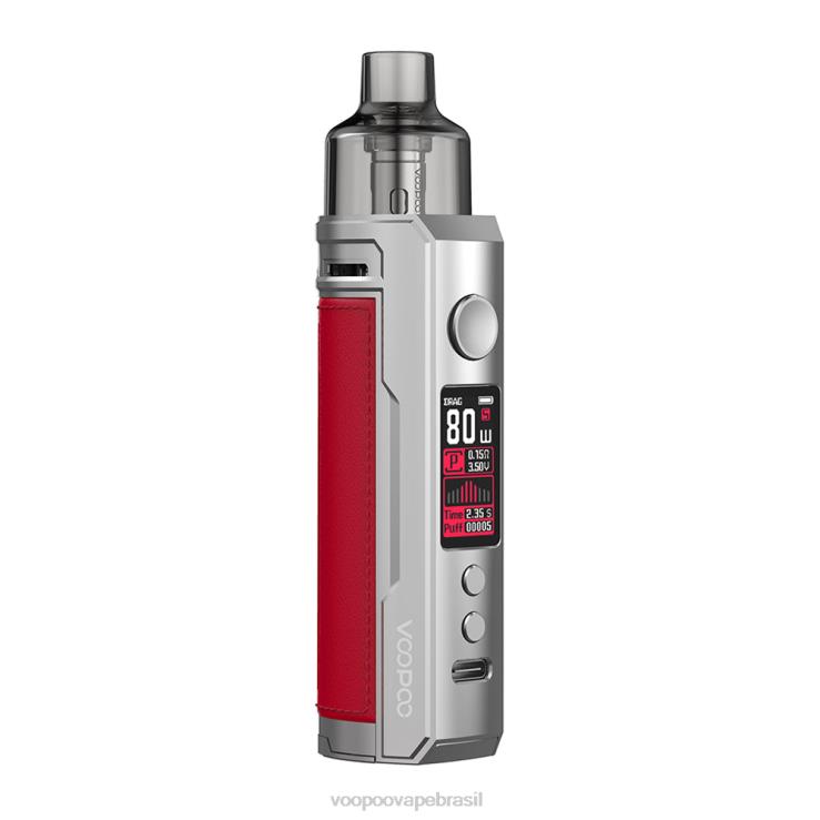VOOPOO Vape Mod - VOOPOO DRAG X kit mod pod vermelho prateado TPN0V178