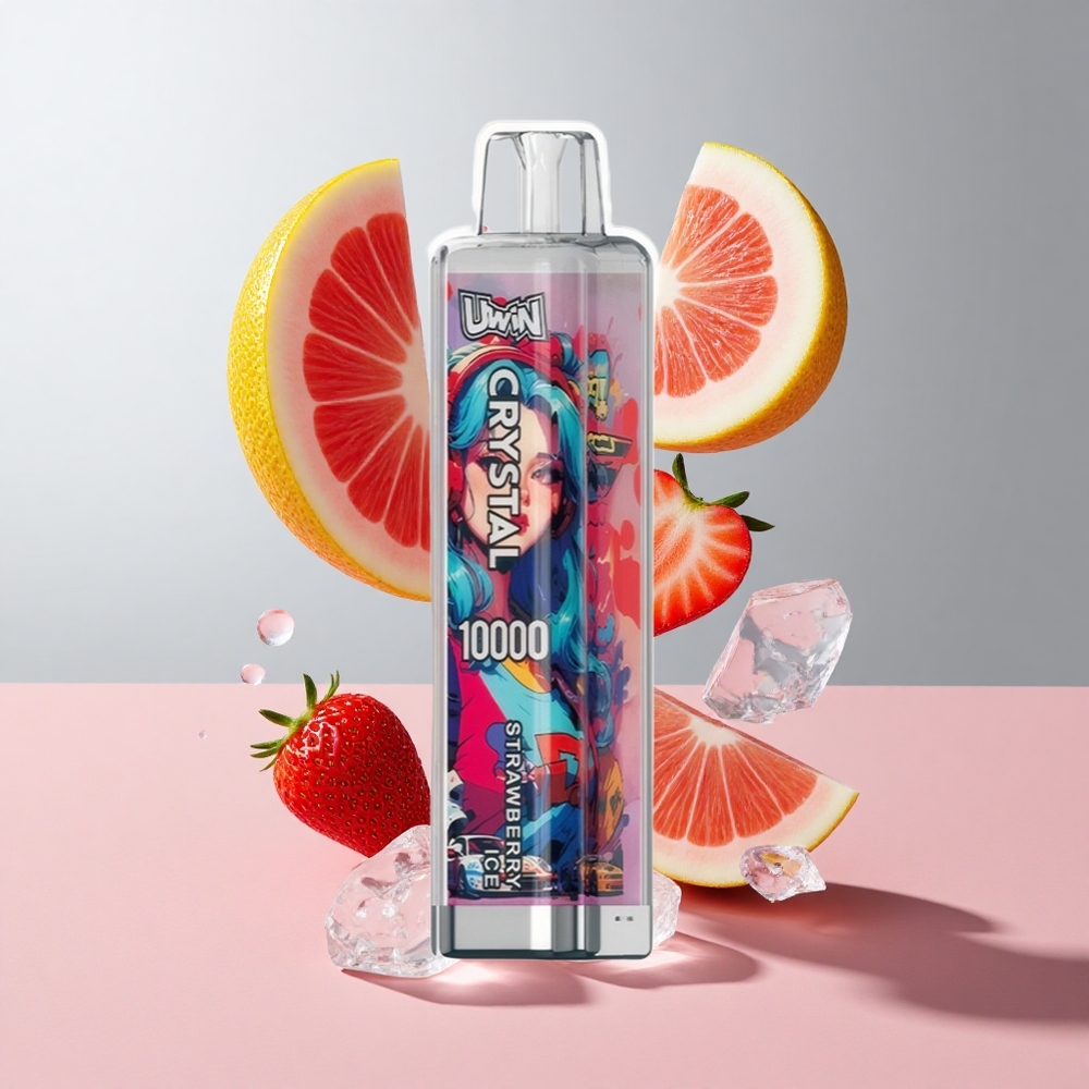 Morango Gelo UWIN Crystal 10000 Puffs 18ml 0%/2%/3%/5% Nicotina RGB