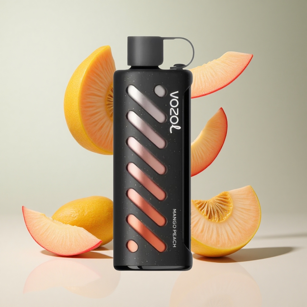 Manga Pêssego VOZOL Gear Shisha 25000 Puffs 30 Sabores Deliciosos Bateria 1000mAh
