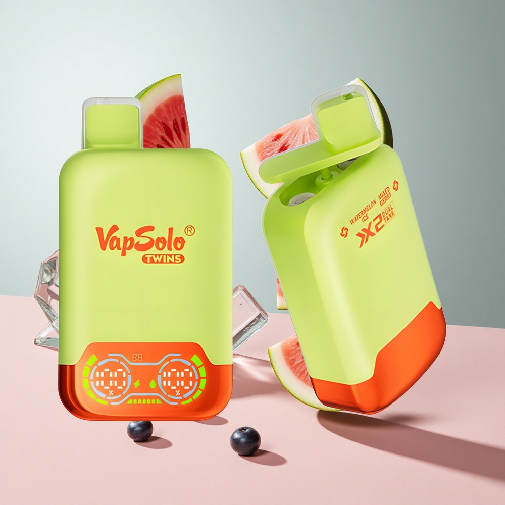Melancia Gelo Frutas Vermelhas Misturadas Vapsolo Twins 20000 Puffs E-Líquido 40 ml Tipo-C