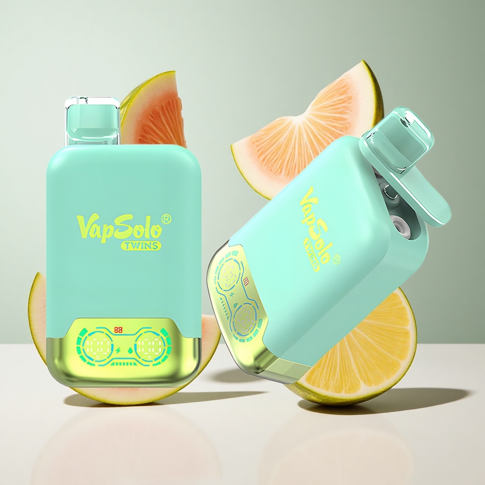 Melão Triplo Abacaxi com Coco Vapsolo Twins 20000 Puffs Tanque de Óleo 2 Porta de Carregamento Type-C