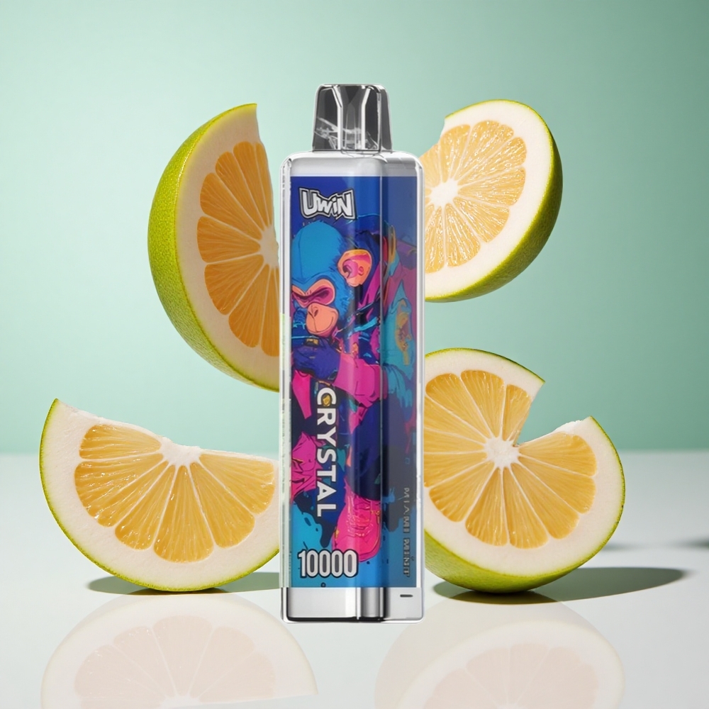 Menta Miami UWIN Crystal 10000 Puffs Recarregável com Luzes RGB e Resistência de 08 Ohm