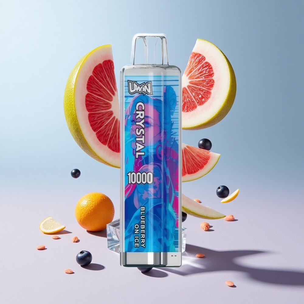 Mirtilo On Ice Uwin Crystal 10000 Puffs com luzes RGB e bateria recarregável 650mAh