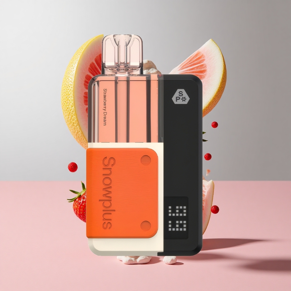 Morango Doce Snowplus Swift 15000 Puffs Kit Pod 43x81x25mm 65g Dual Mesh 1000mAh 2+10ml