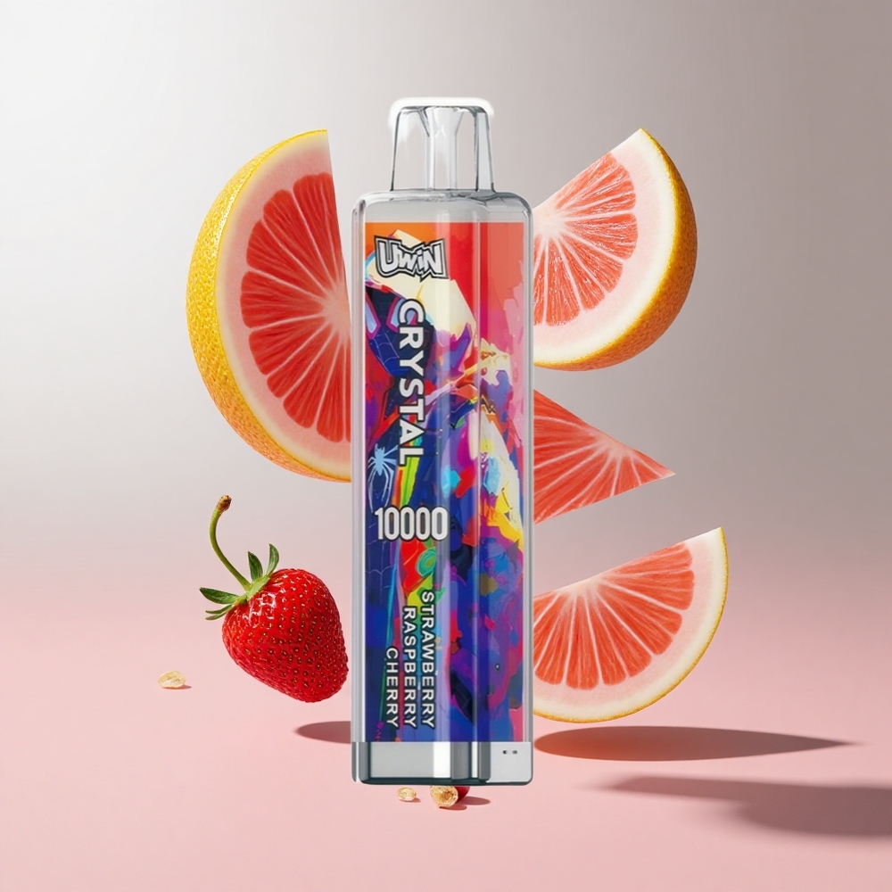 Morango Framboesa Cereja Uwin Crystal 10000 Puffs 18ml 650mAh recarregável RGB