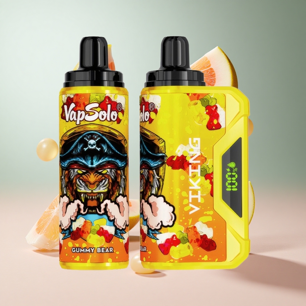 Urso de Goma VapSolo VIKING 12000 Puffs Vape Descartável com Exibição LED e Porta Tipo-C