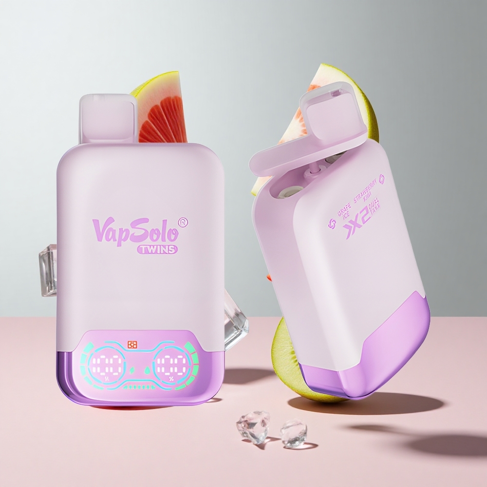 Uva Gelo Morango Kiwi Vapsolo Twins 20000 Puffs 40 ml Tanque Duplo Tipo-C