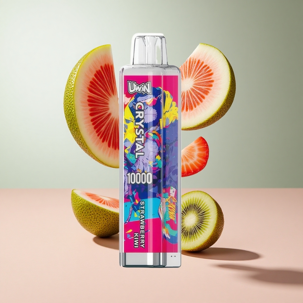 Morango-Kiwi Uwin Crystal 10000 Puffs 18ml RGB 08 Ohm mesh coil